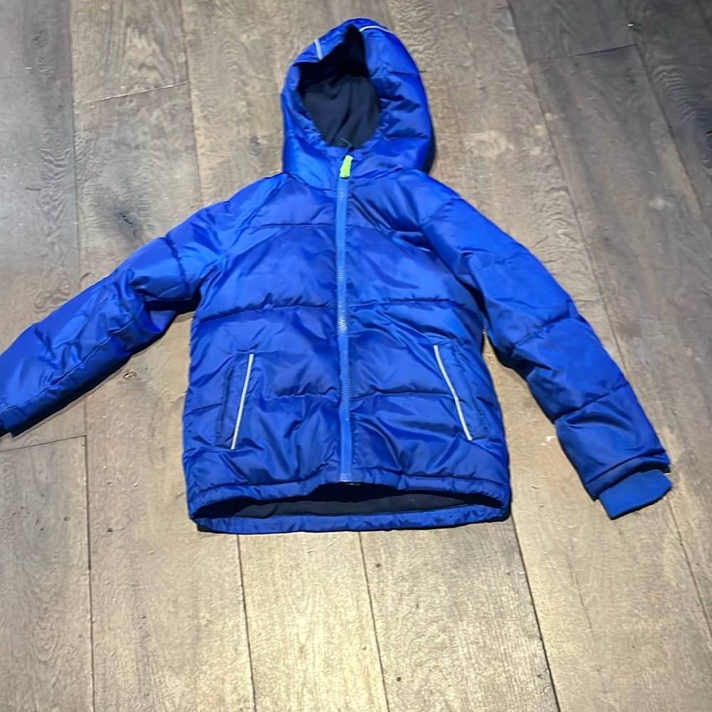 Crewcuts Royal Blue puffer jacket with hood